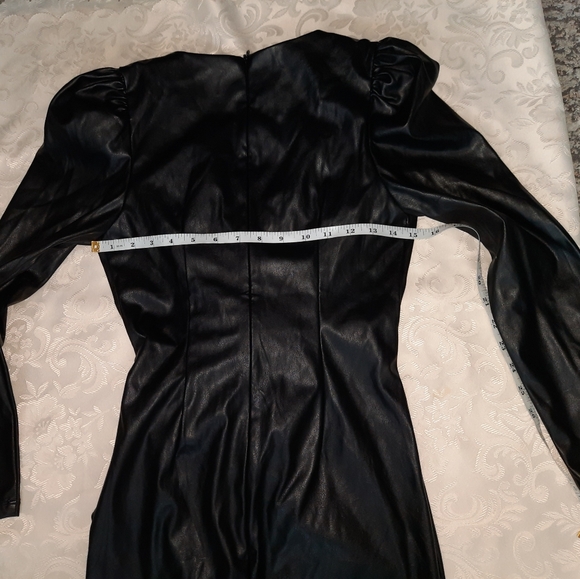New!Black Faux Leather Mini Dress - Picture 4 of 6